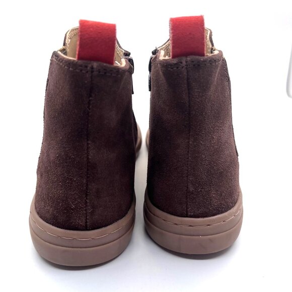 SIZE 6 Youth 39 Boys Mini Boden Brown Leather Green Camo Boots - Picture 7 of 10